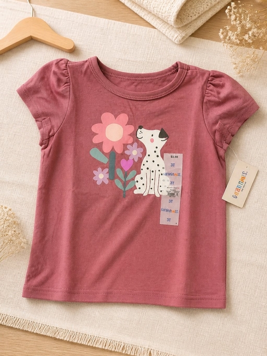Garanimals Other - Garanimals Mauve Pink Dalmatian & Floral Short Sleeve Tee